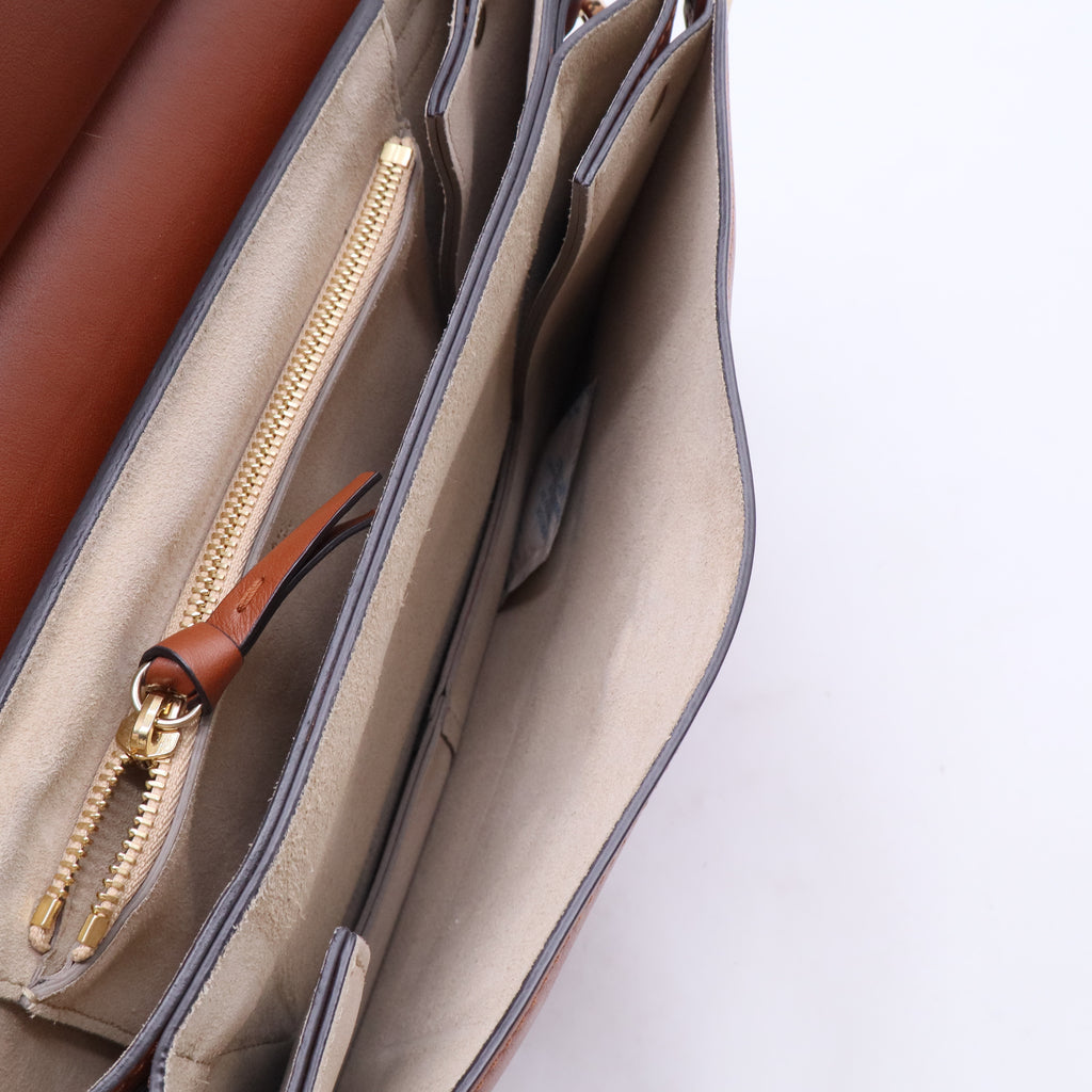 Faye medium shoulder bag in brown leather B20161
