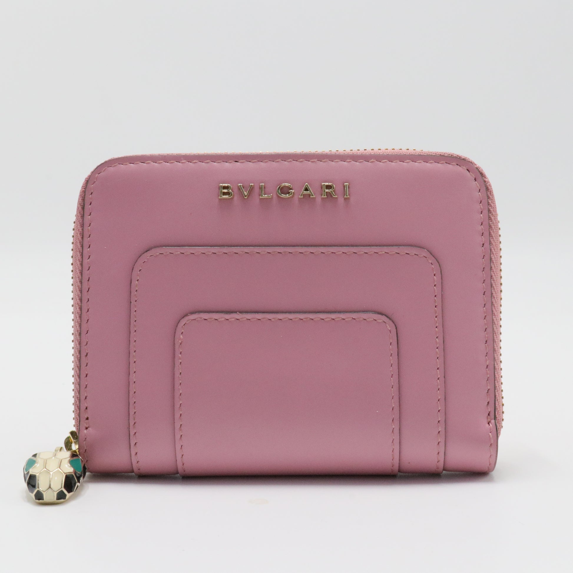 Serpenti Forever Zip Around Wallet Leather Compact