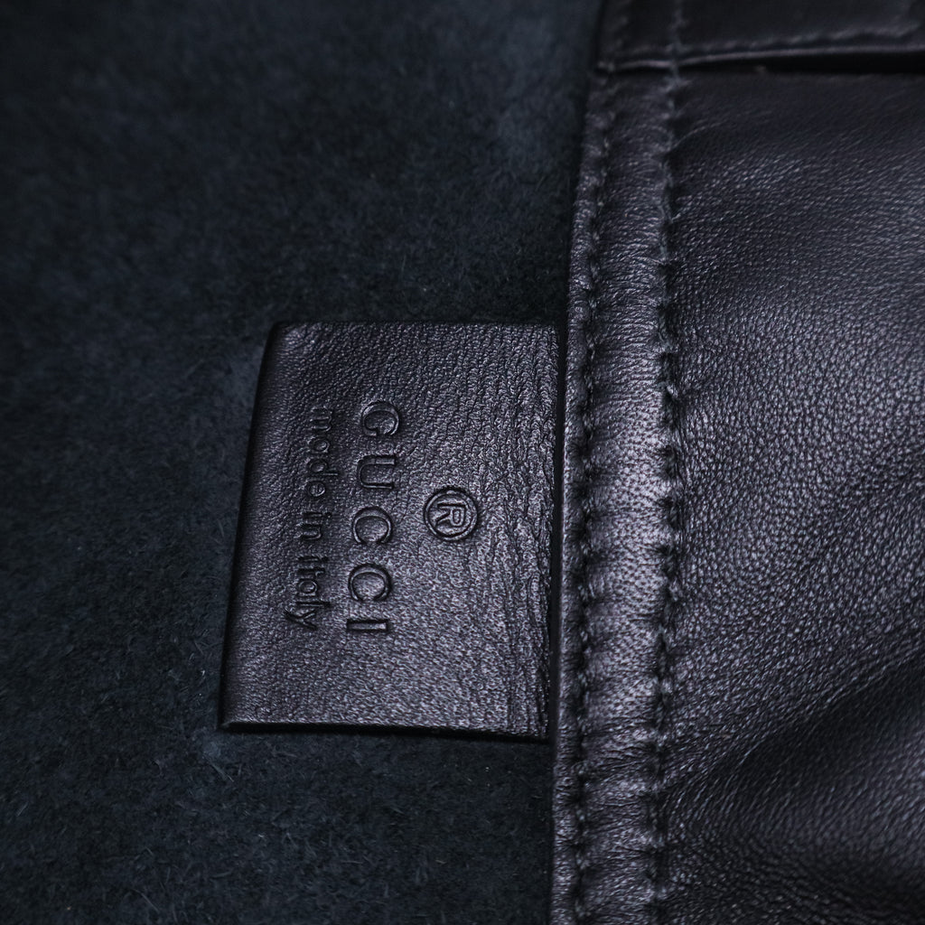 Calfskin Coco Capitan Logo Drawstring Backpack Black