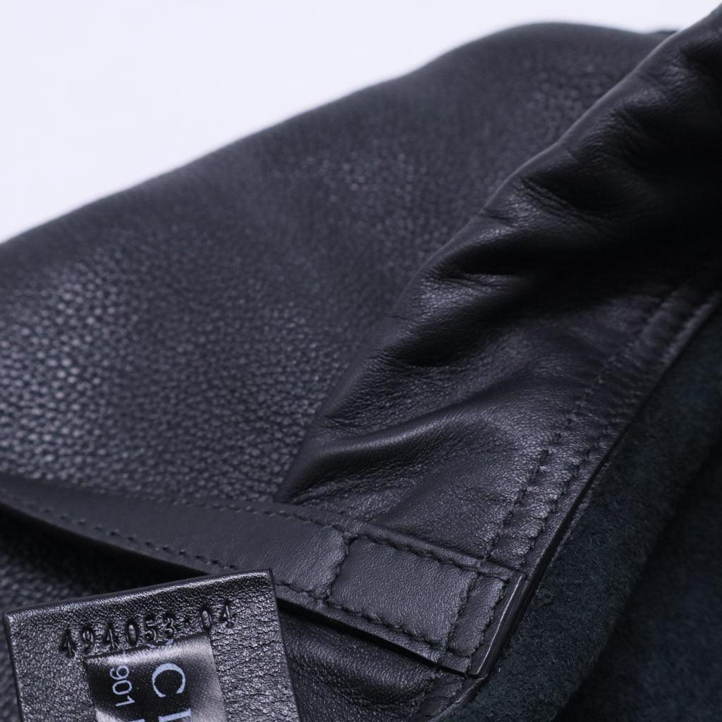 Calfskin Coco Capitan Logo Drawstring Backpack Black