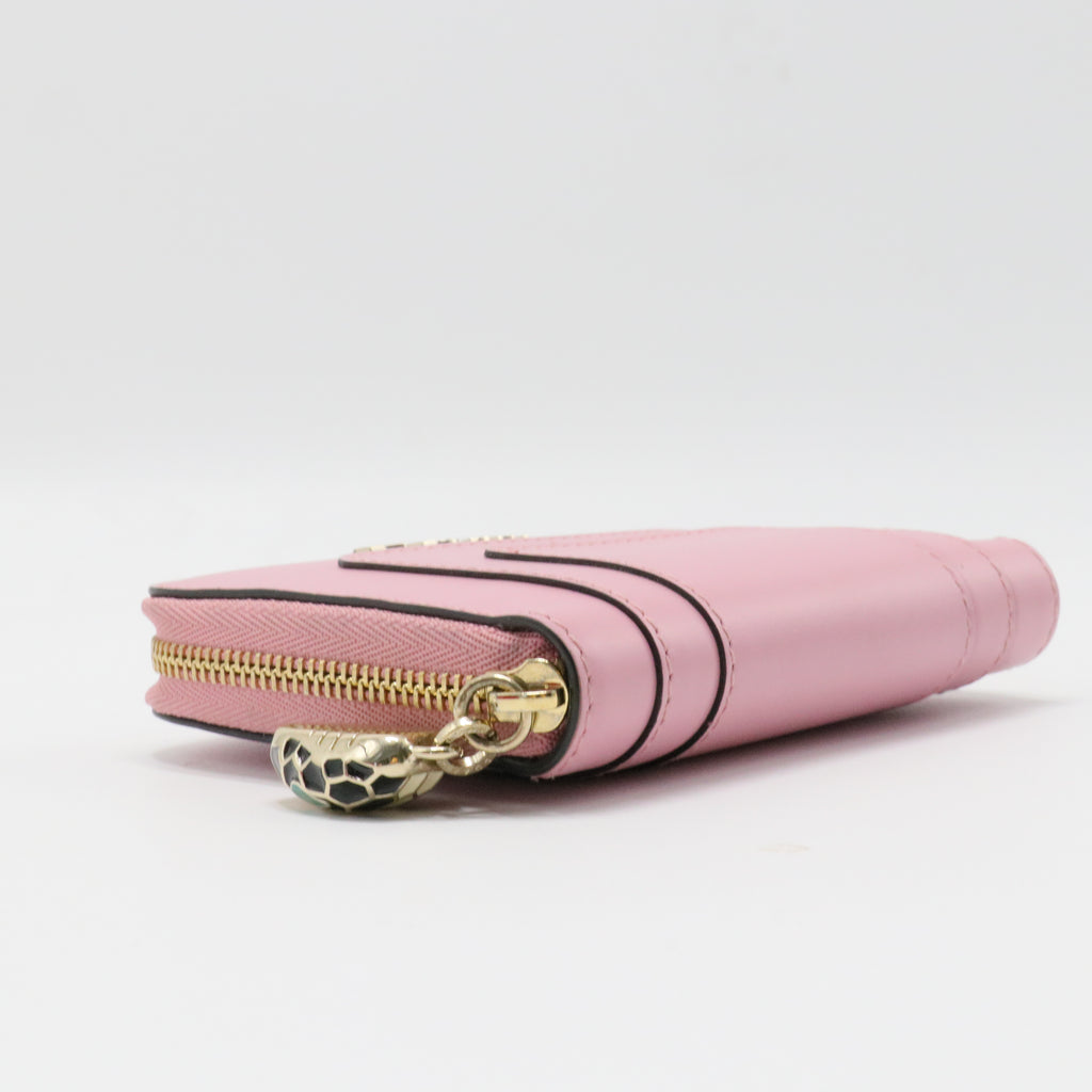 Serpenti Forever Zip Around Wallet Leather Compact
