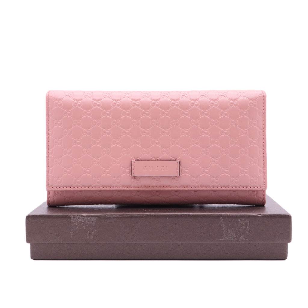 Microguccissima Leather Flap Continental Wallet