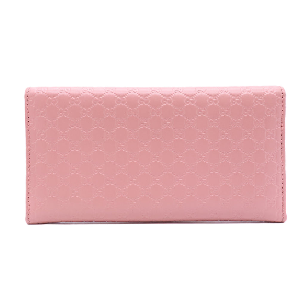 Microguccissima Leather Flap Continental Wallet