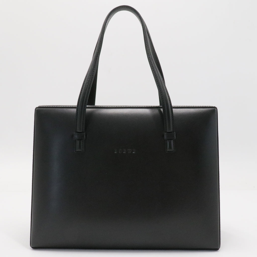 Vintag Postal Handle Bag Black Leather