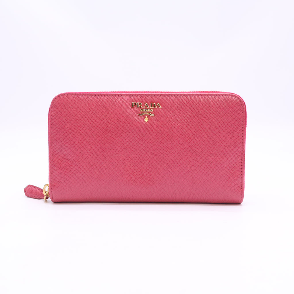 Saffiano Metal Zip Around Wallet Peonia W23644