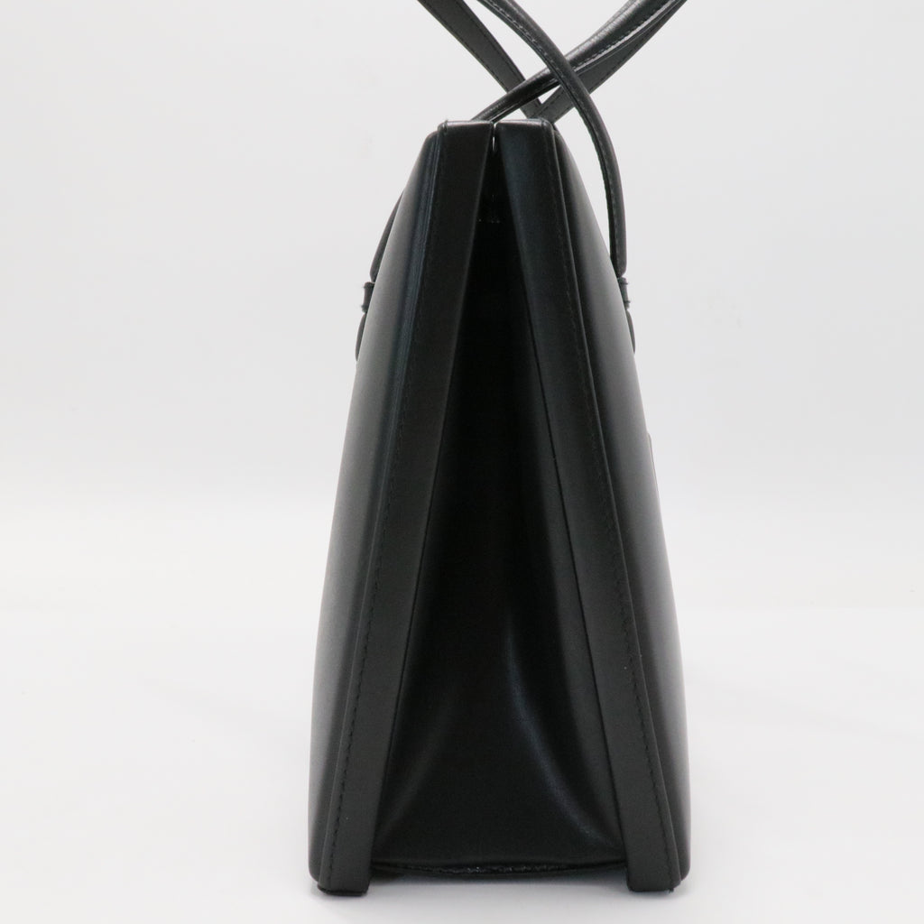 Vintag Postal Handle Bag Black Leather