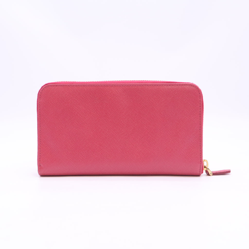 Saffiano Metal Zip Around Wallet Peonia W23644