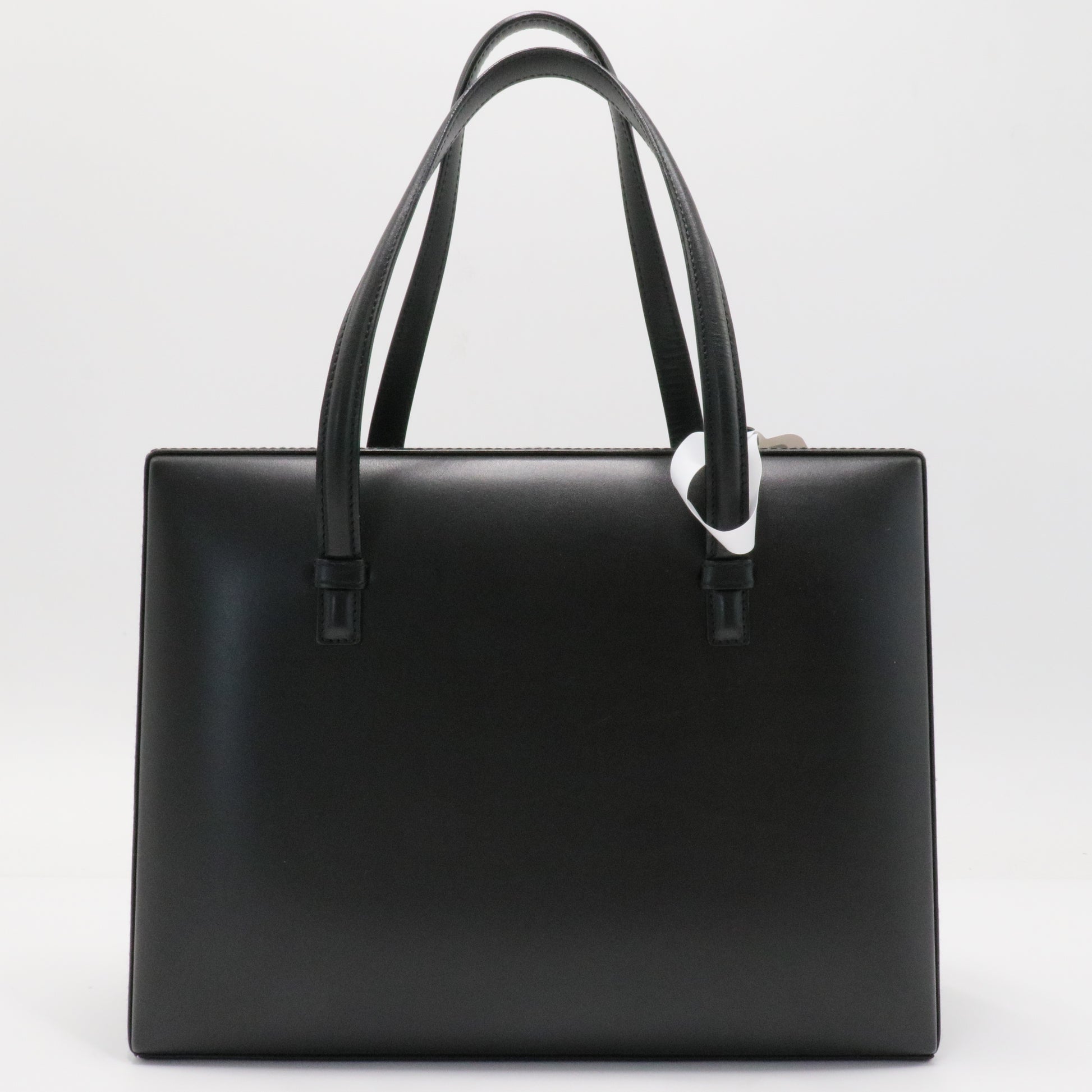 Vintag Postal Handle Bag Black Leather