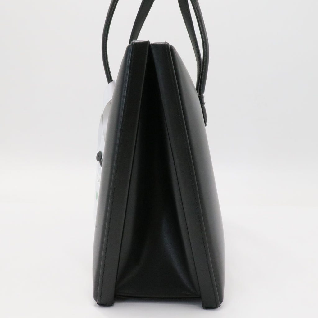 Vintag Postal Handle Bag Black Leather