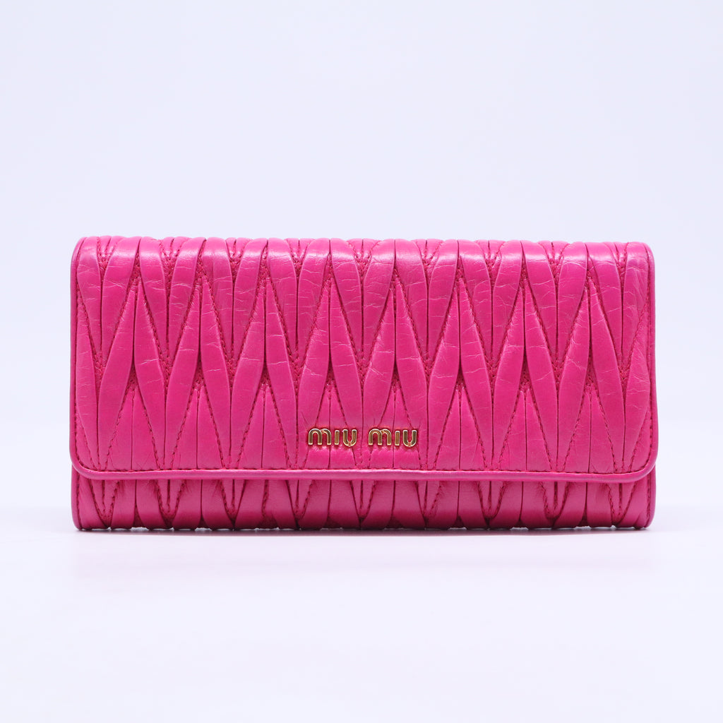 Fuchsia Matelasse Leather Continental Wallet W20525