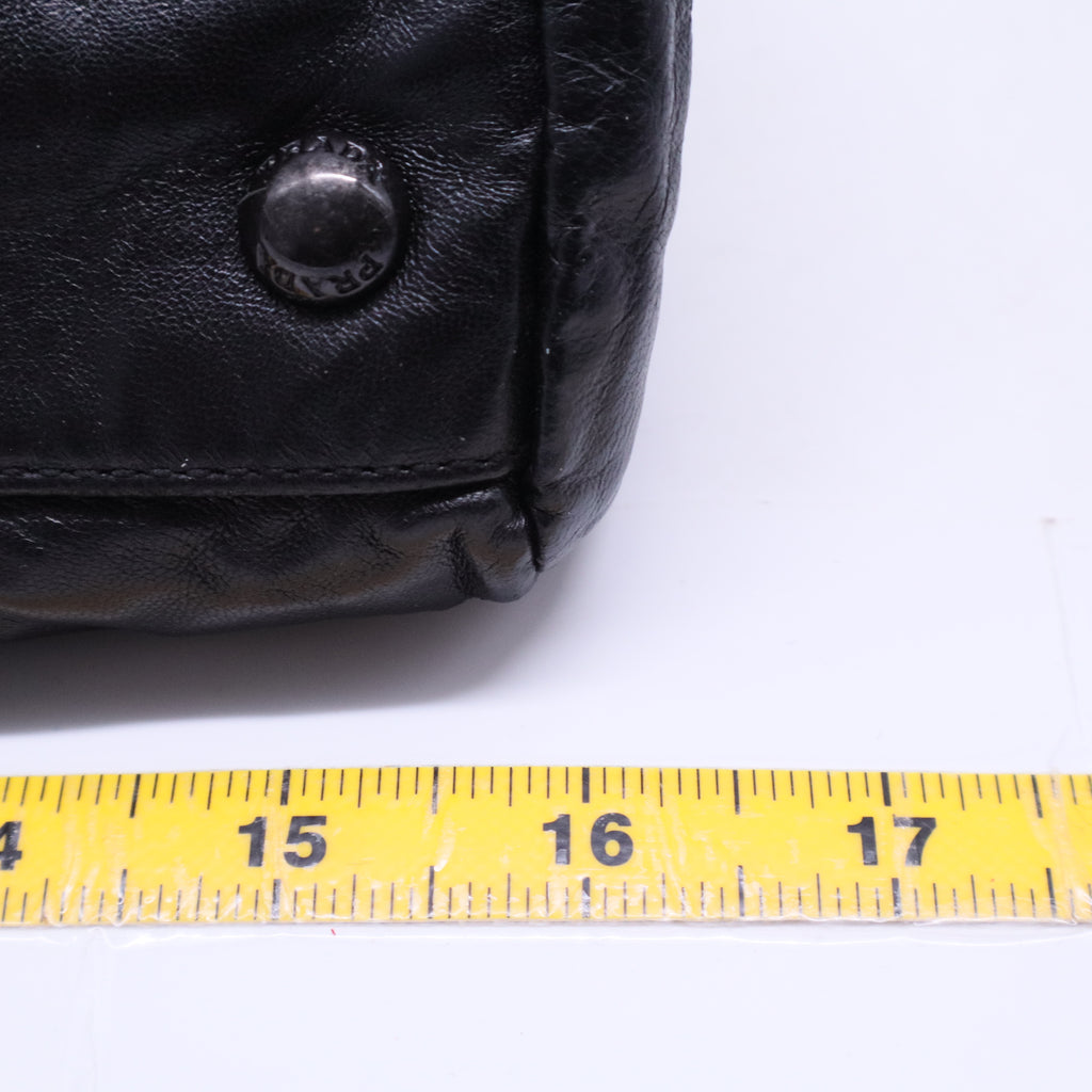 Shoulder Bag Pull Up Leather Black