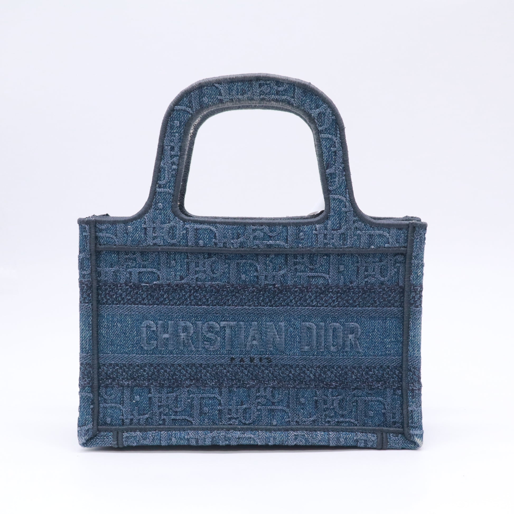Christian Dior Oblique Denim Mini Book Tote Blue B23843