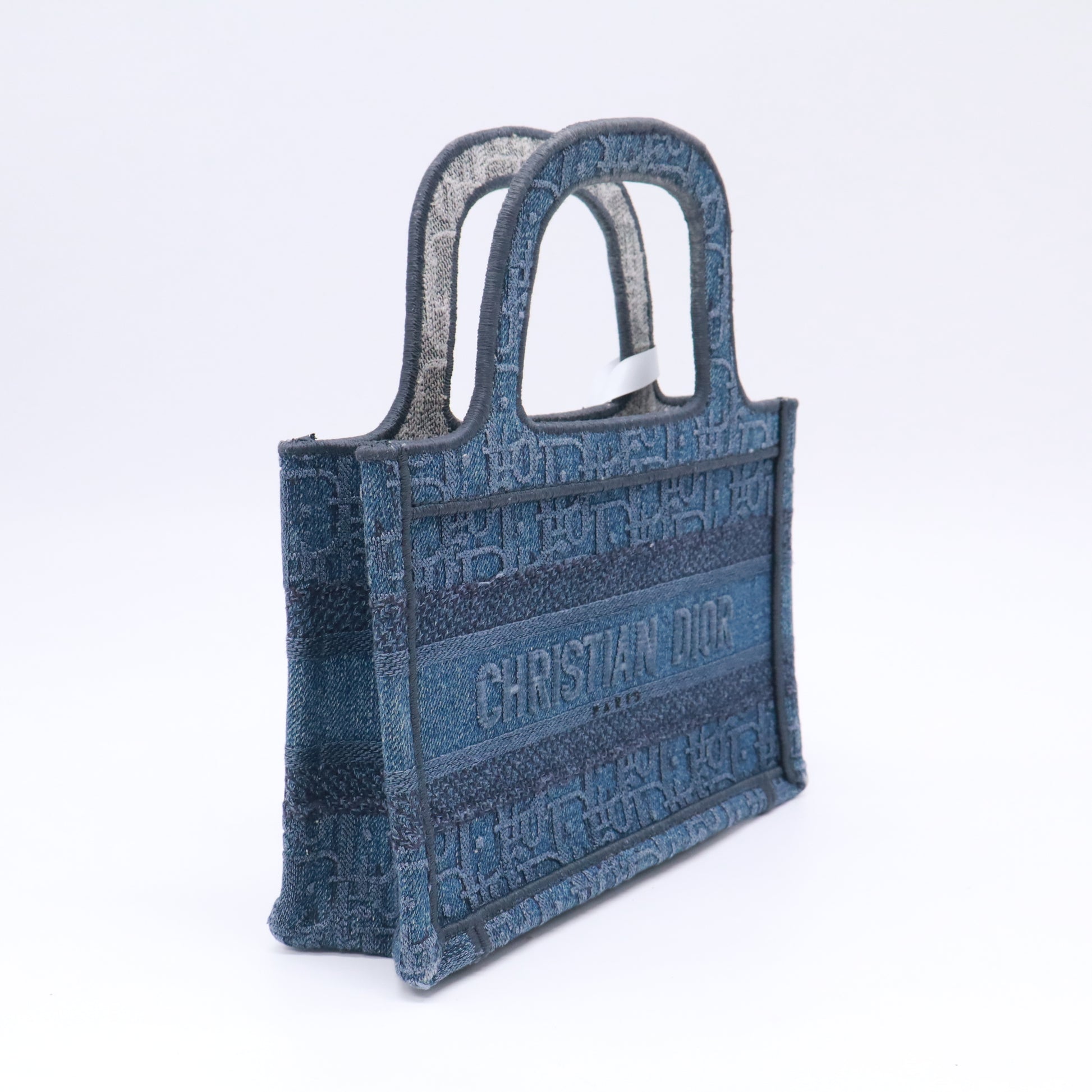 Christian Dior Oblique Denim Mini Book Tote Blue B23843