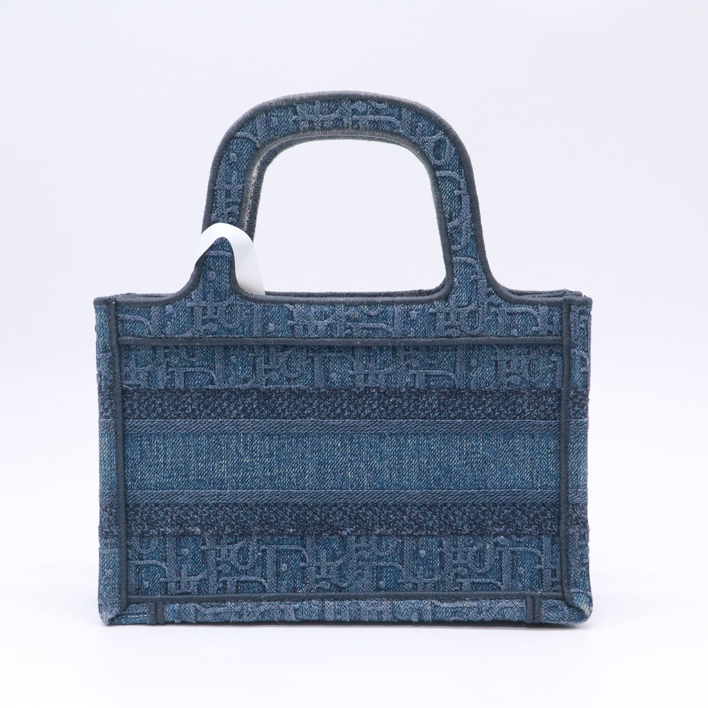 Christian Dior Oblique Denim Mini Book Tote Blue B23843