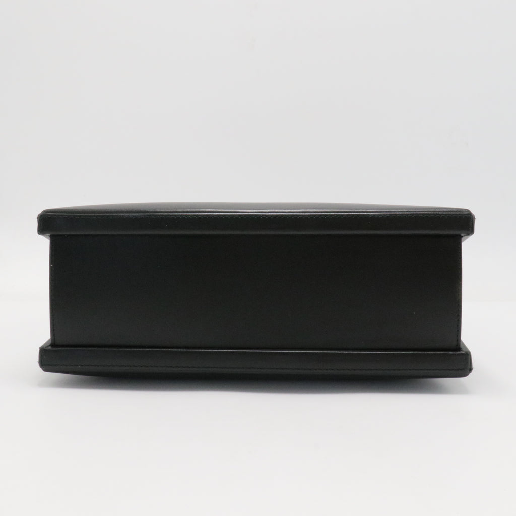 Vintag Postal Handle Bag Black Leather