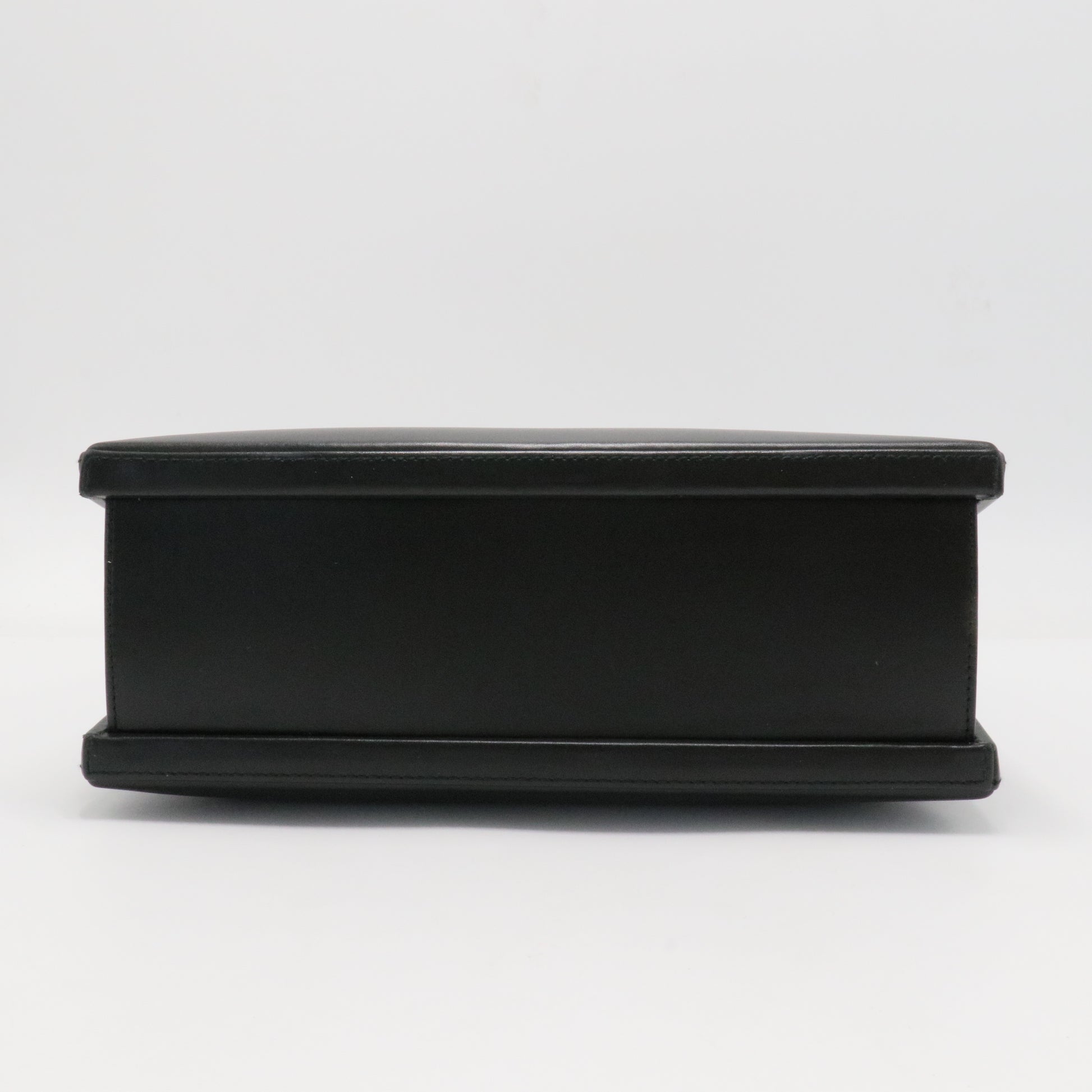 Vintag Postal Handle Bag Black Leather
