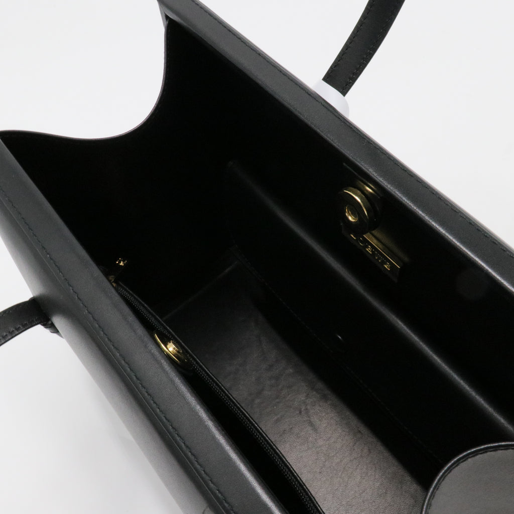 Vintag Postal Handle Bag Black Leather