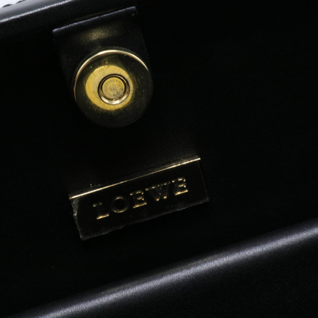 Vintag Postal Handle Bag Black Leather
