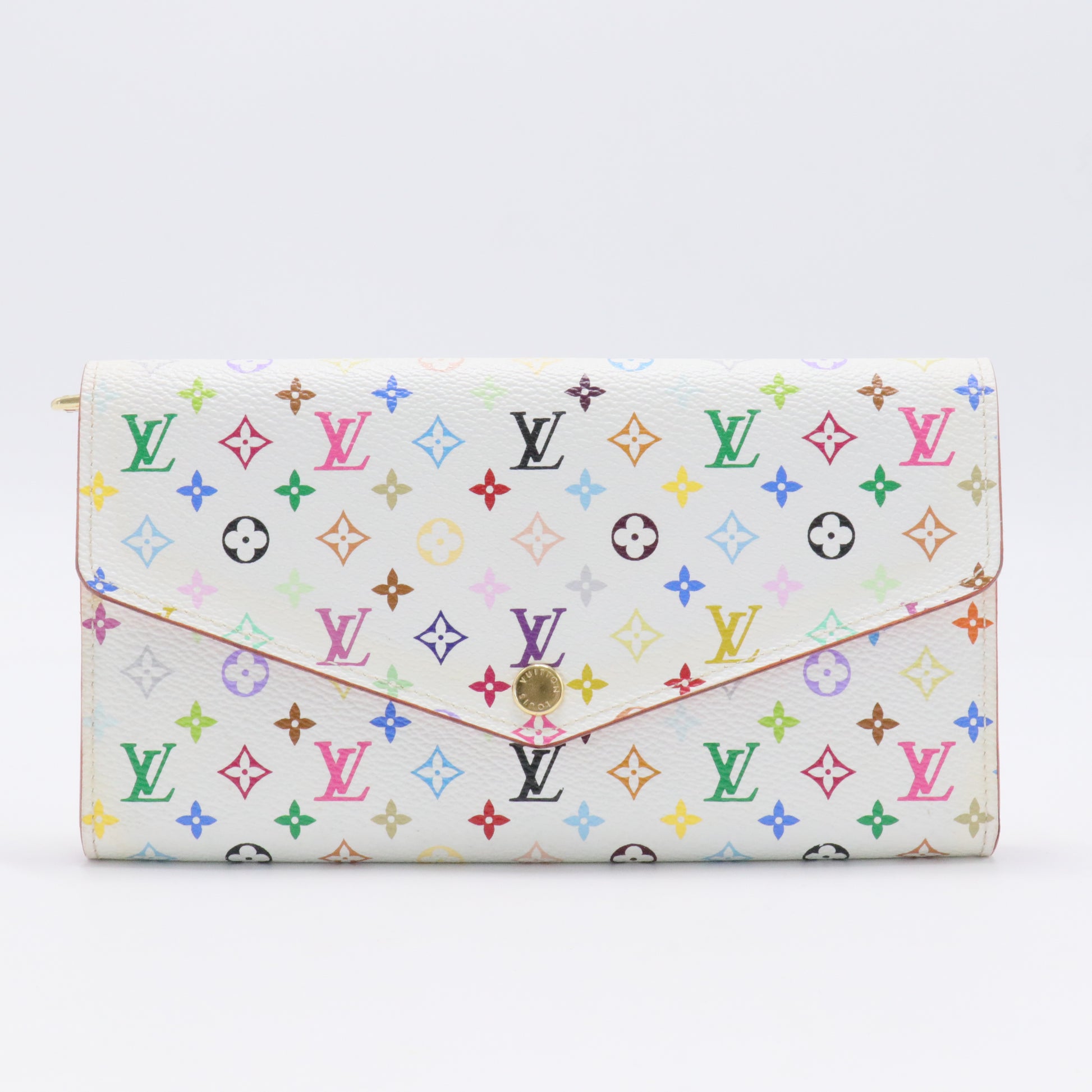 Monogram Multicolor Sarah Wallet NM White