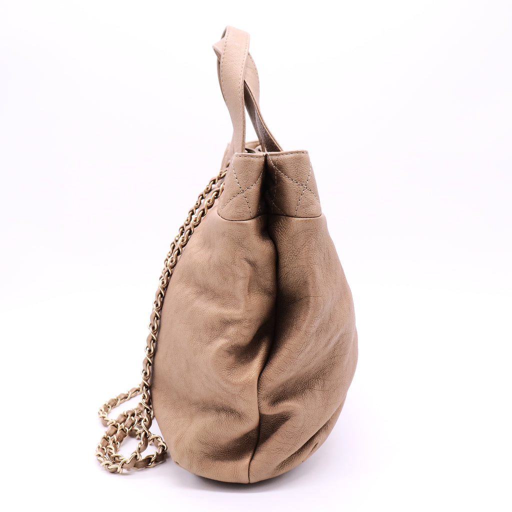 Chanel Gold Leather Large Trianon Tote