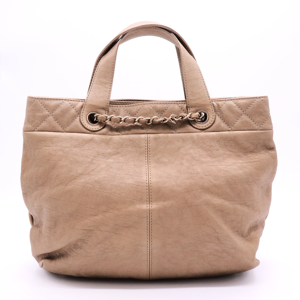 Chanel Gold Leather Large Trianon Tote