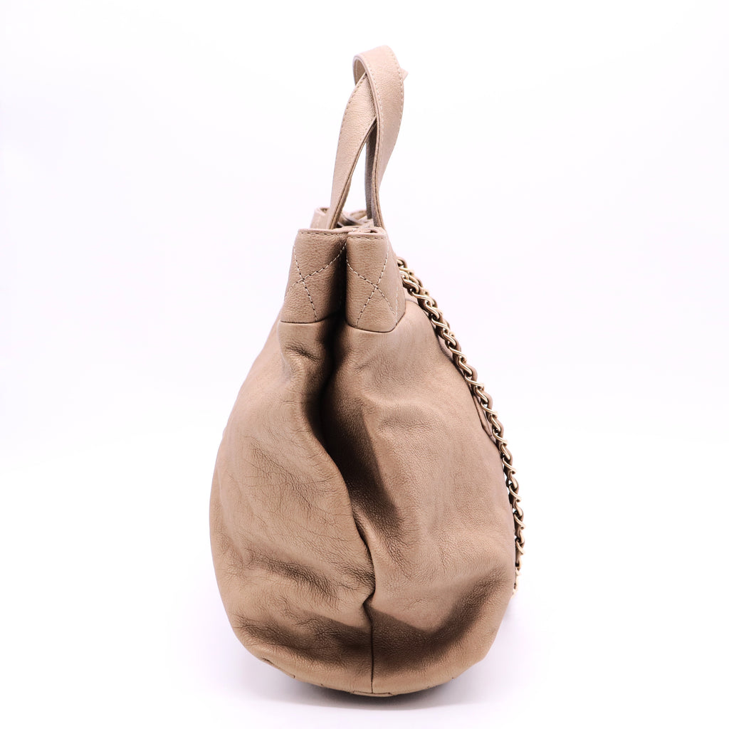 Chanel Gold Leather Large Trianon Tote