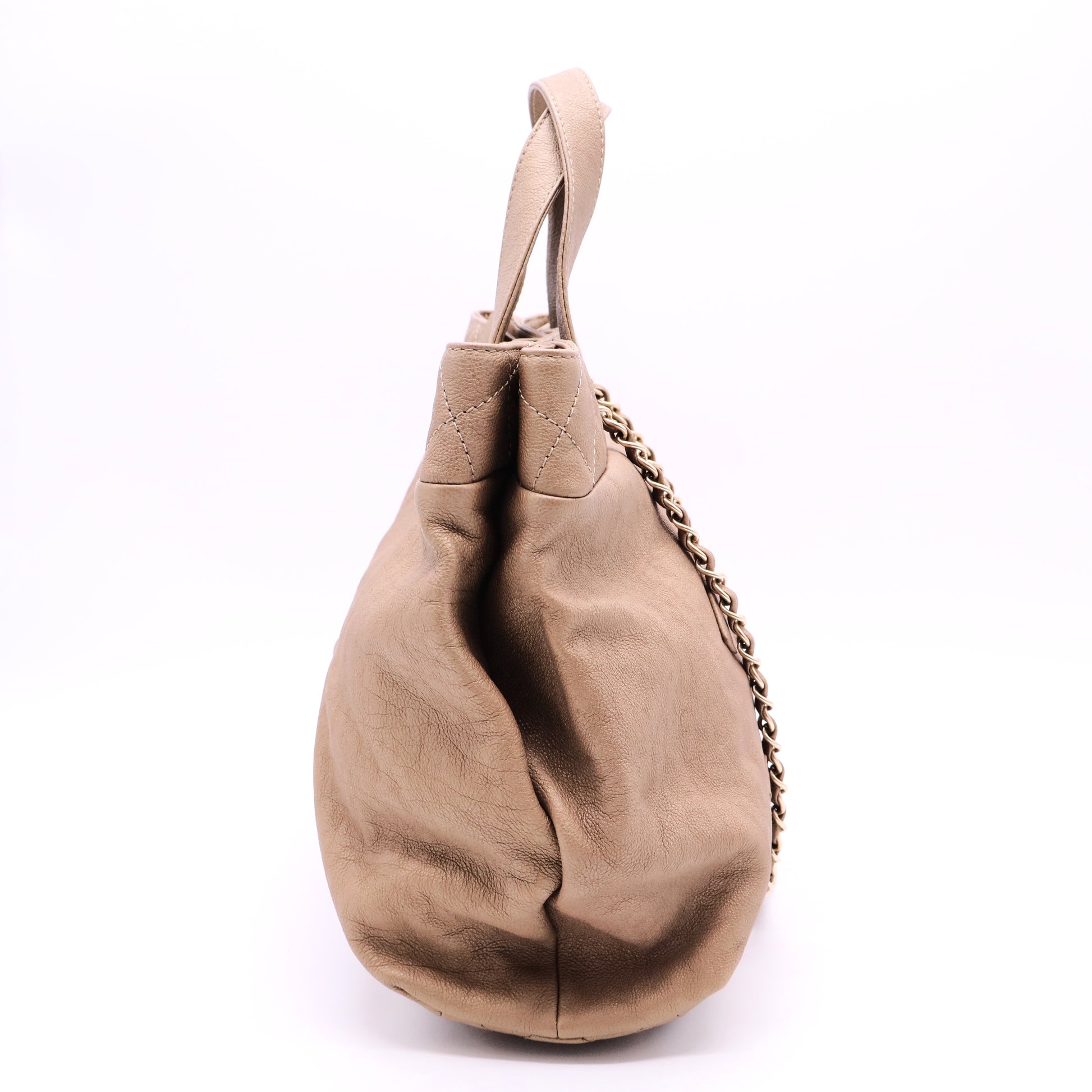 Chanel Gold Leather Large Trianon Tote