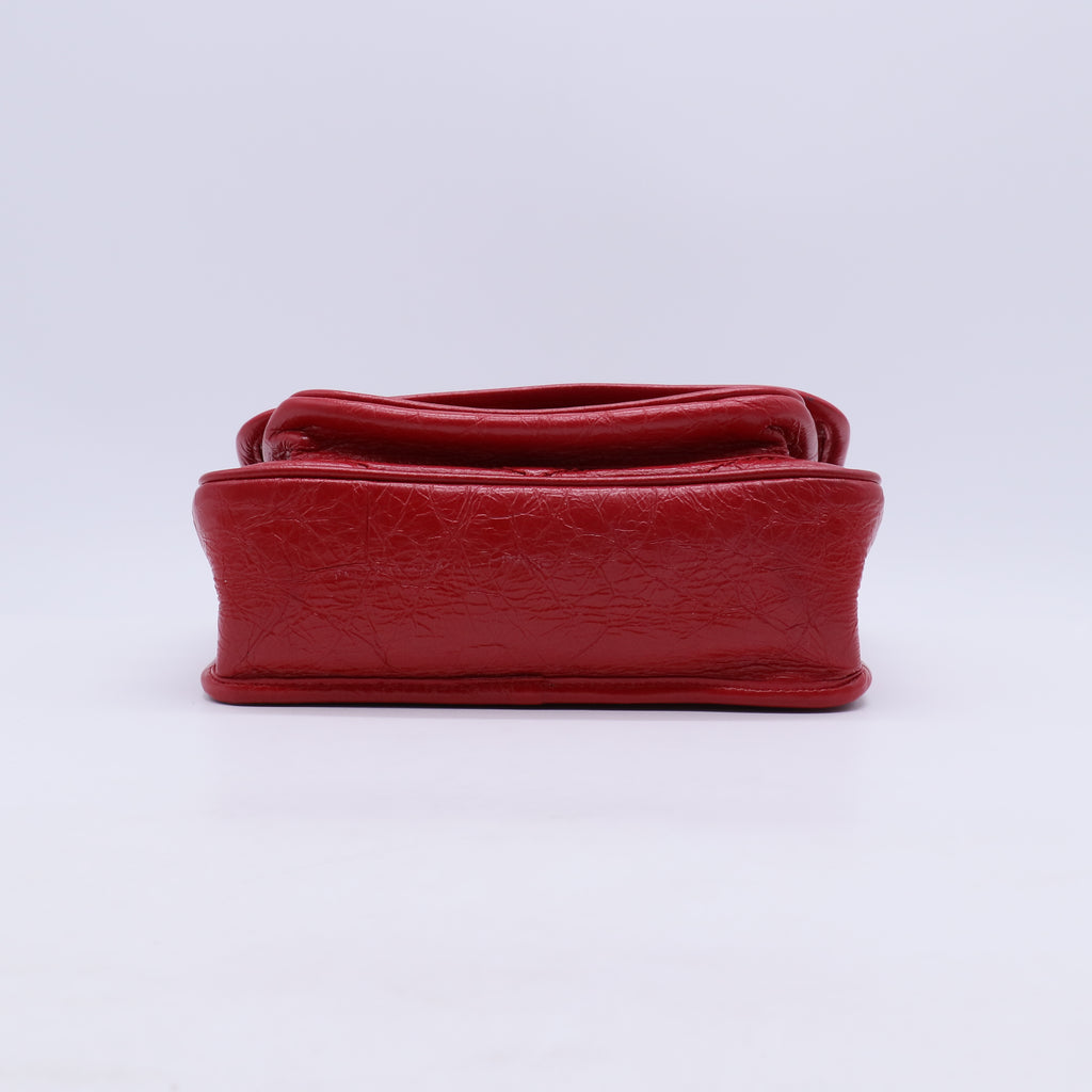 Crinkled Calfskin Matelasse Monogram Baby Niki Chain Satchel B21752