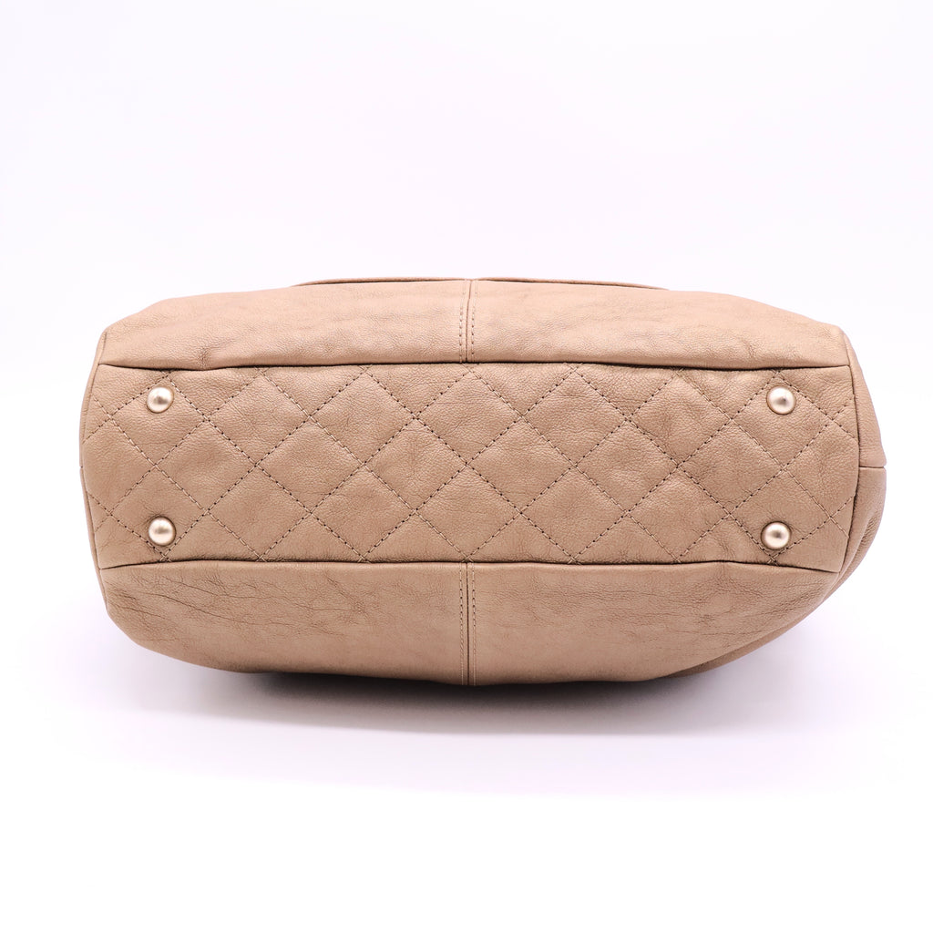 Chanel Gold Leather Large Trianon Tote