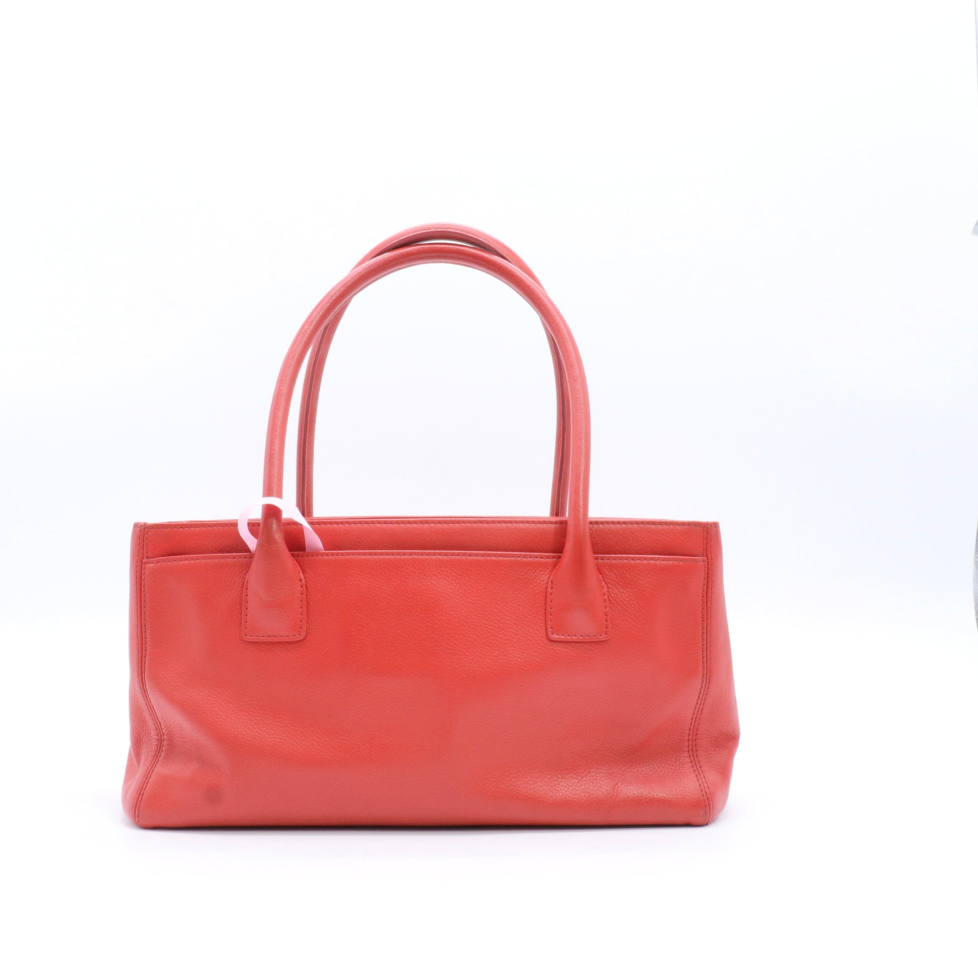 Calfskin Small Cerf Executive Shopper Tote Red twins