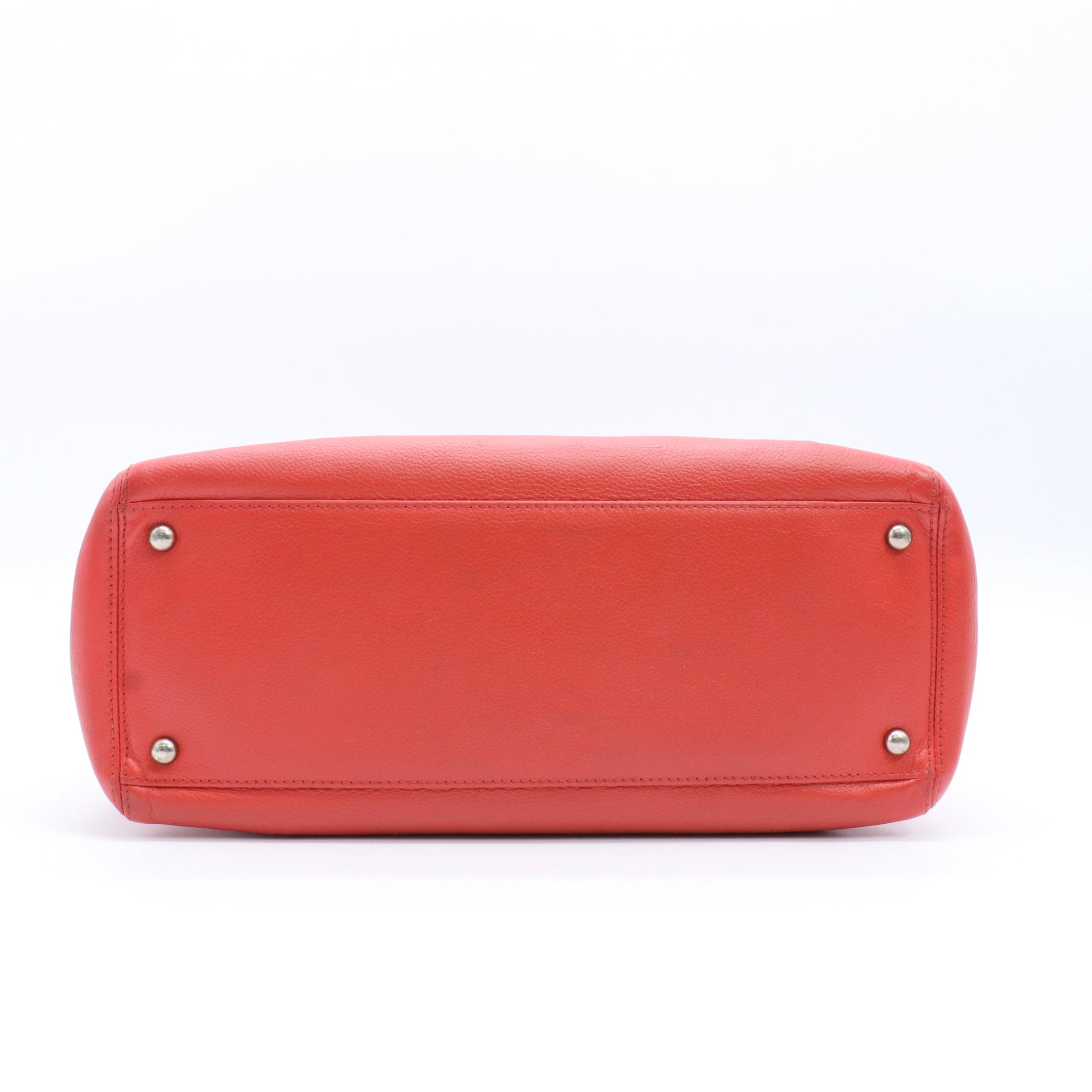 Calfskin Small Cerf Executive Shopper Tote Red twins