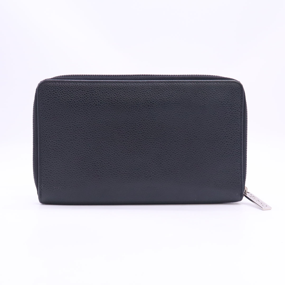 Caviar Large CC Timeless Zip Around Organizer Wallet Black W23522