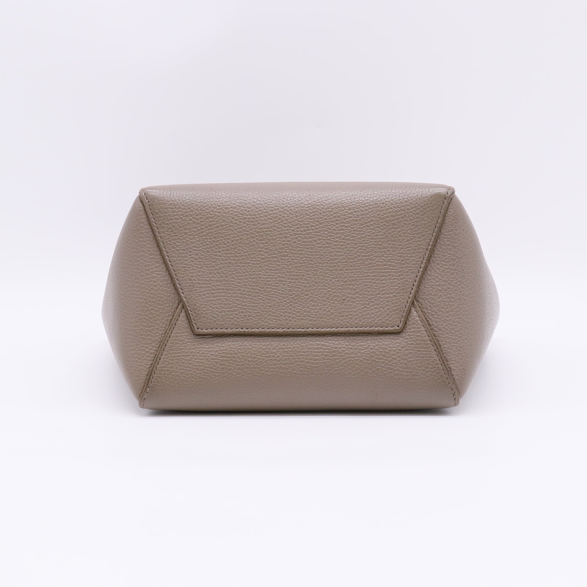 Soft Grained Calfskin Small Sangle Bucket Bag Taupe B23097