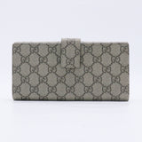 GG Supreme Monogram Continental Heart Wallet Beige Fluorescent Green