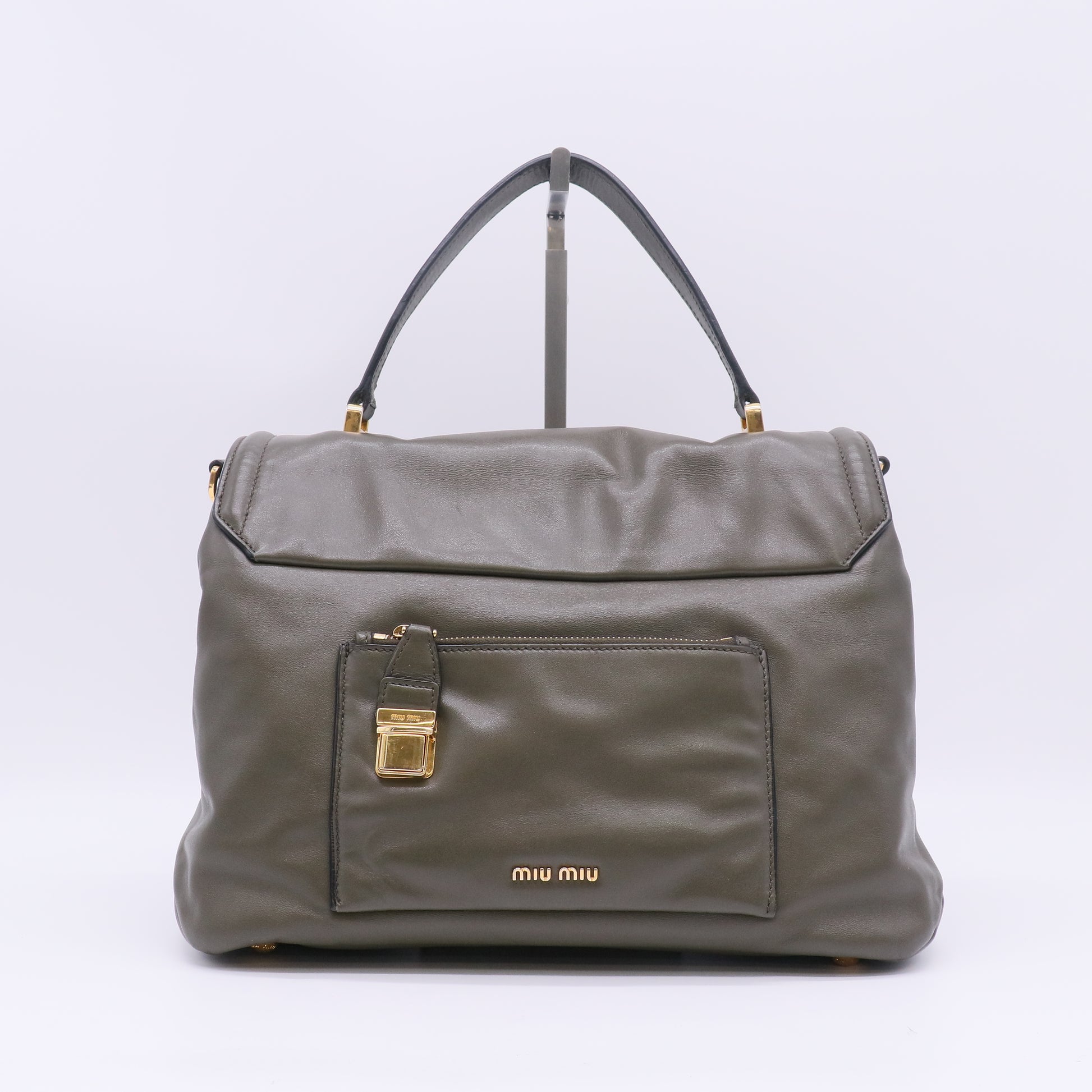 Soft Vitello Leather Top Handle Bag B23633
