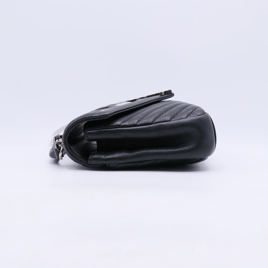 Saint Laurent Sheepskin Matelasse Chevron Patchwork Monogram Medium College Bag B21497