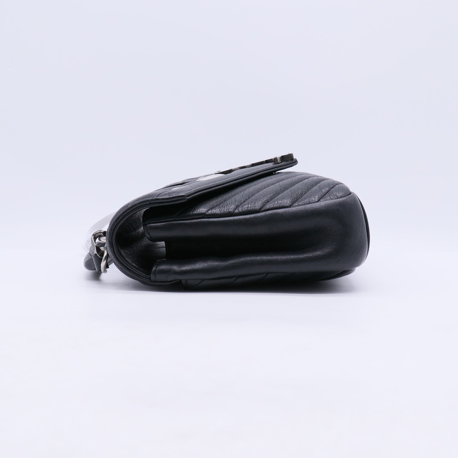 Saint Laurent Sheepskin Matelasse Chevron Patchwork Monogram Medium College Bag B21497