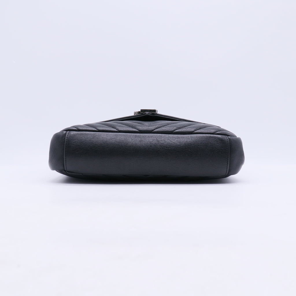 Saint Laurent Sheepskin Matelasse Chevron Patchwork Monogram Medium College Bag B21497