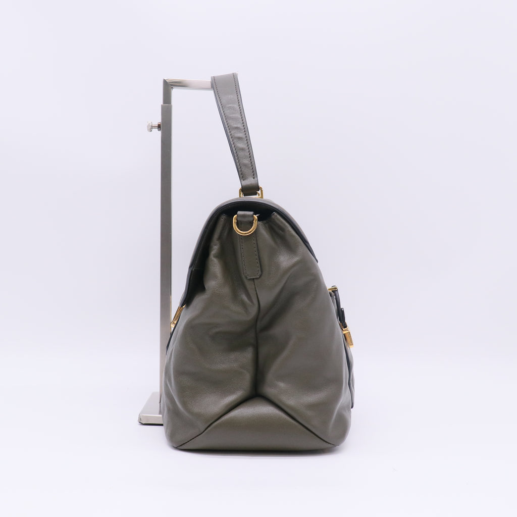Soft Vitello Leather Top Handle Bag B23633