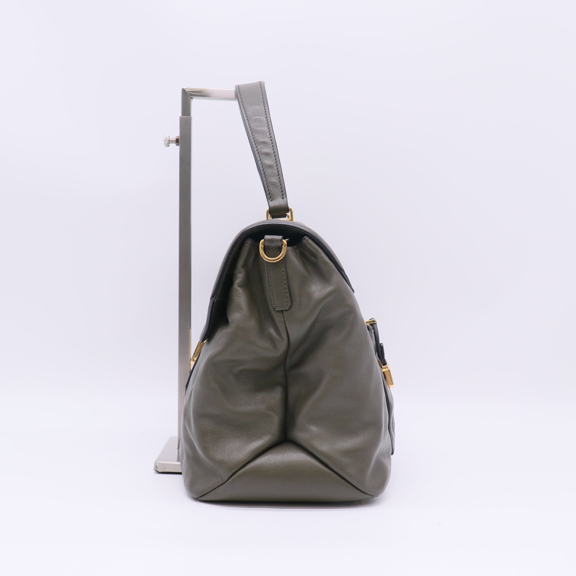 Soft Vitello Leather Top Handle Bag B23633