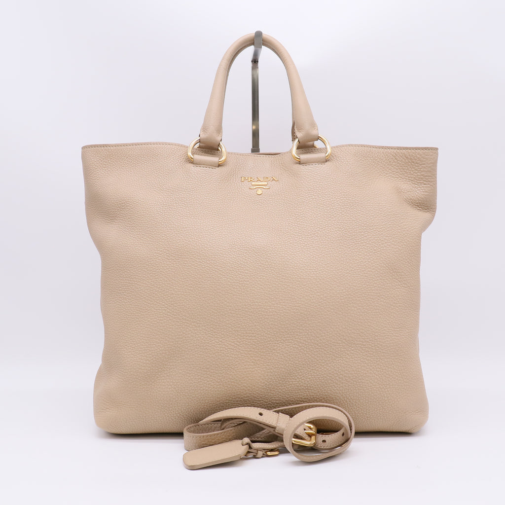 Prada Vitello Daino Large Shopping Tote Bag B22743