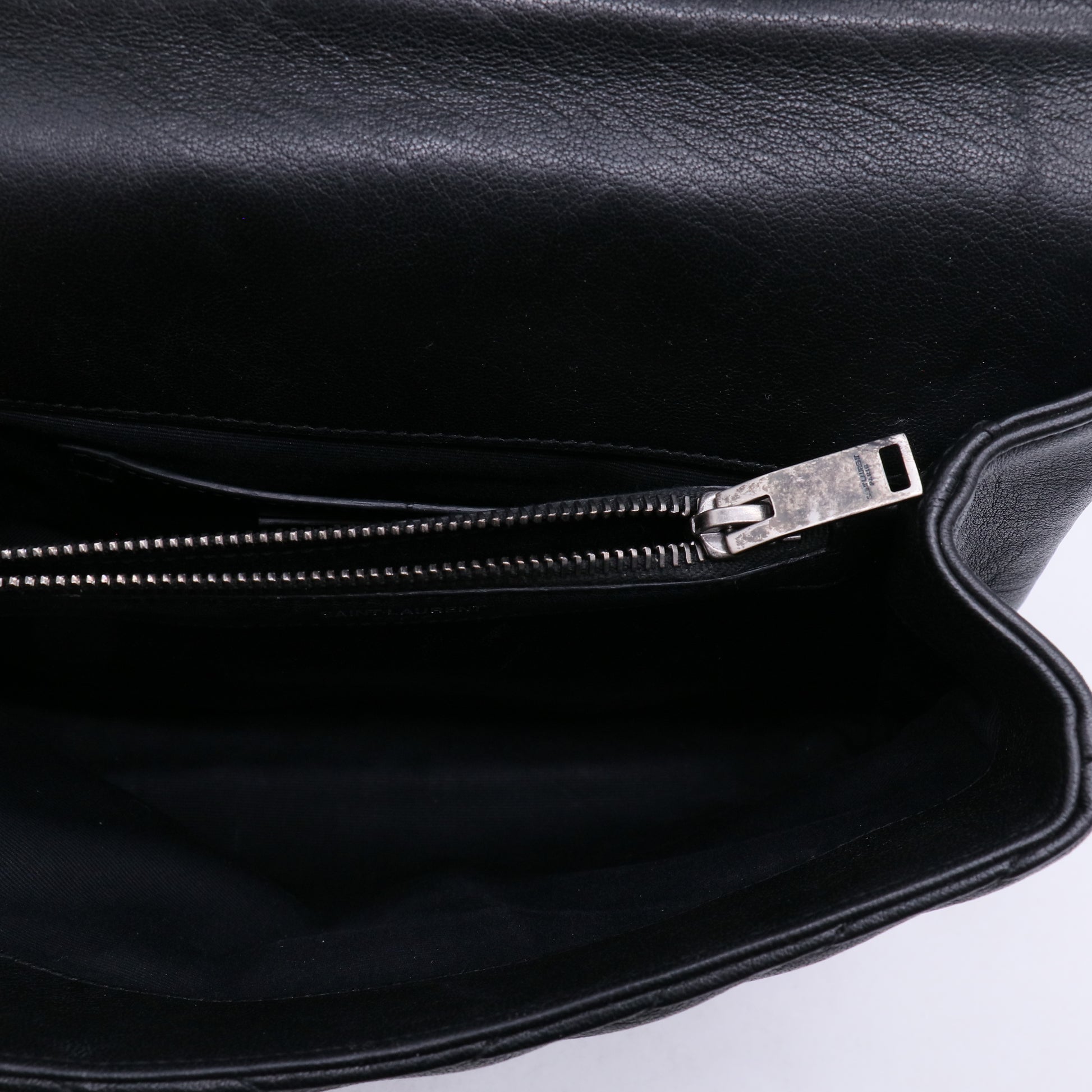 Saint Laurent Sheepskin Matelasse Chevron Patchwork Monogram Medium College Bag B21497