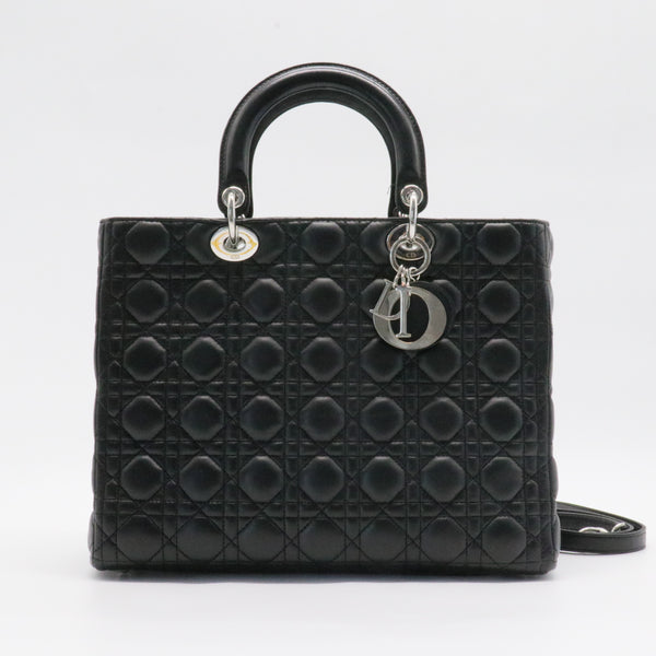 Vintage Lady Dior Bag Cannage Quilt Lambskin Large