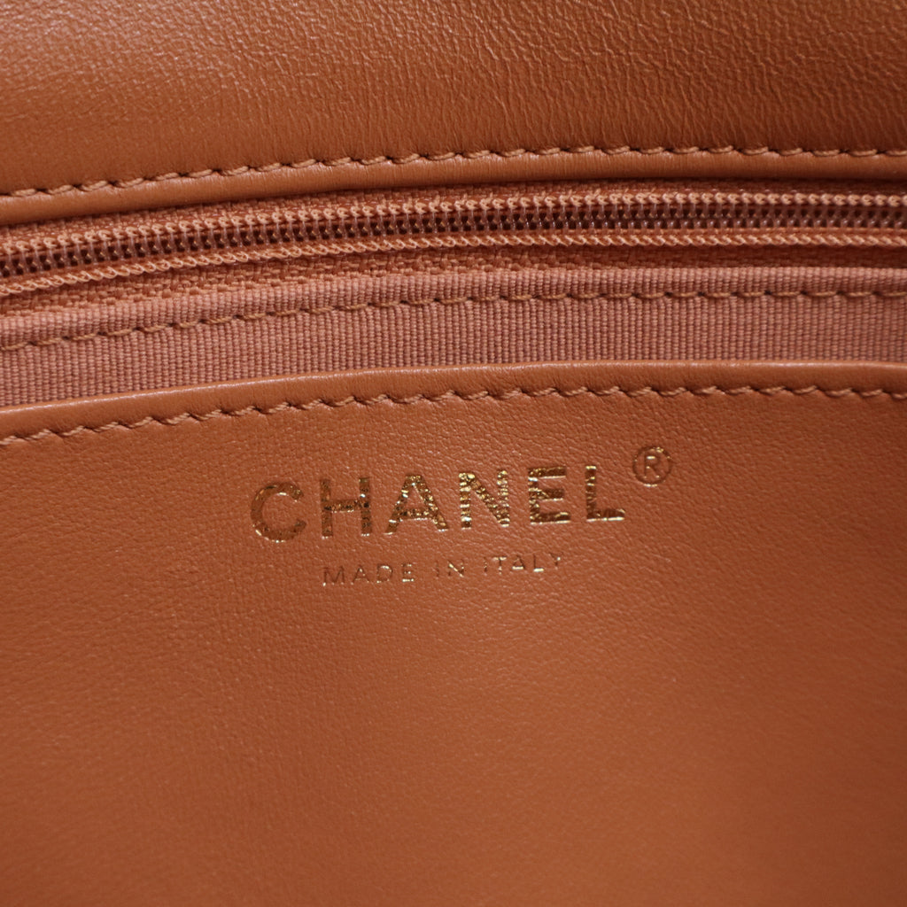 Quilted Lambskin Funky Town Flap Shoulder Bag Camel