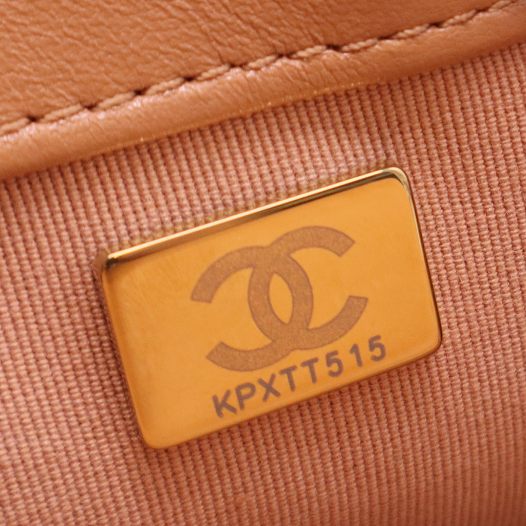 Quilted Lambskin Funky Town Flap Shoulder Bag Camel