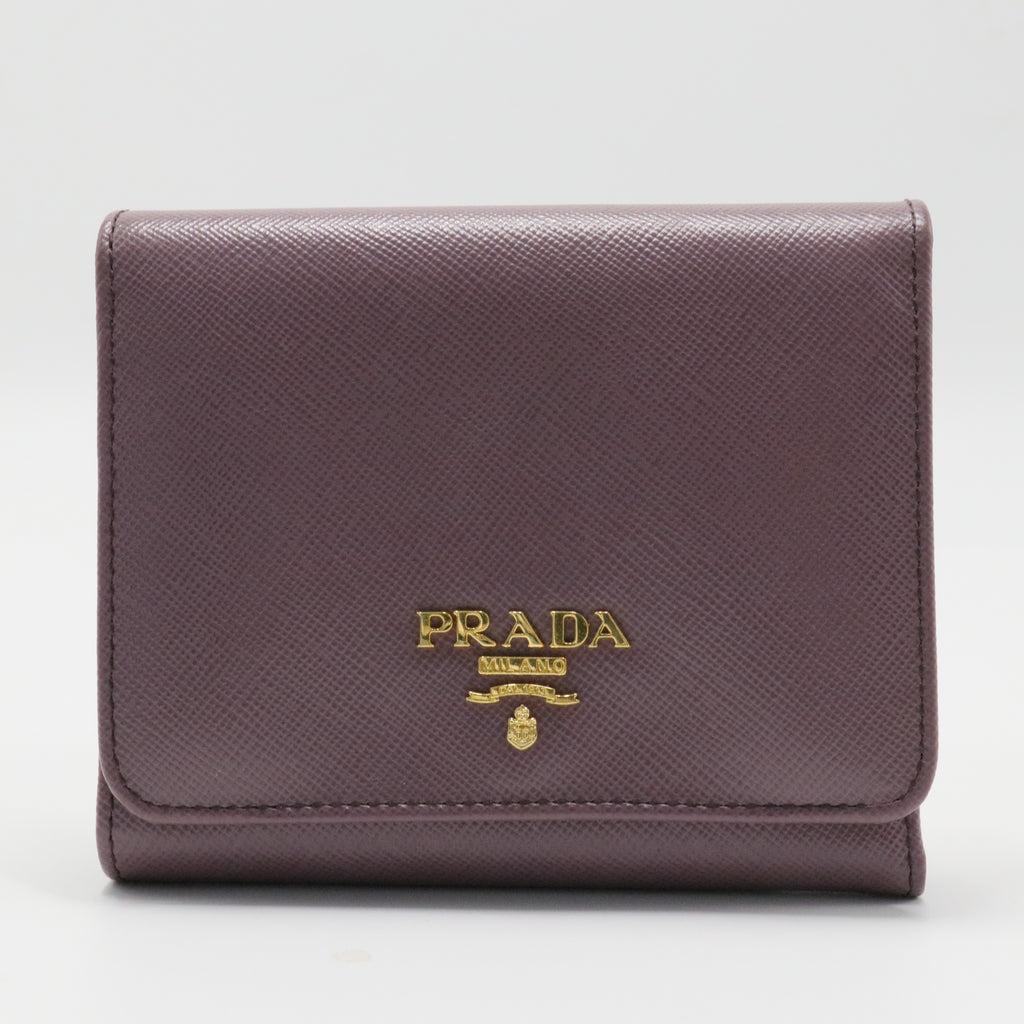 Compact Wallet Saffiano Leather