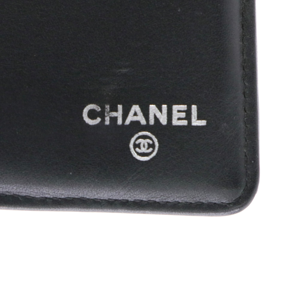 Calfskin Double Stitch Hamptons Wallet Black twins