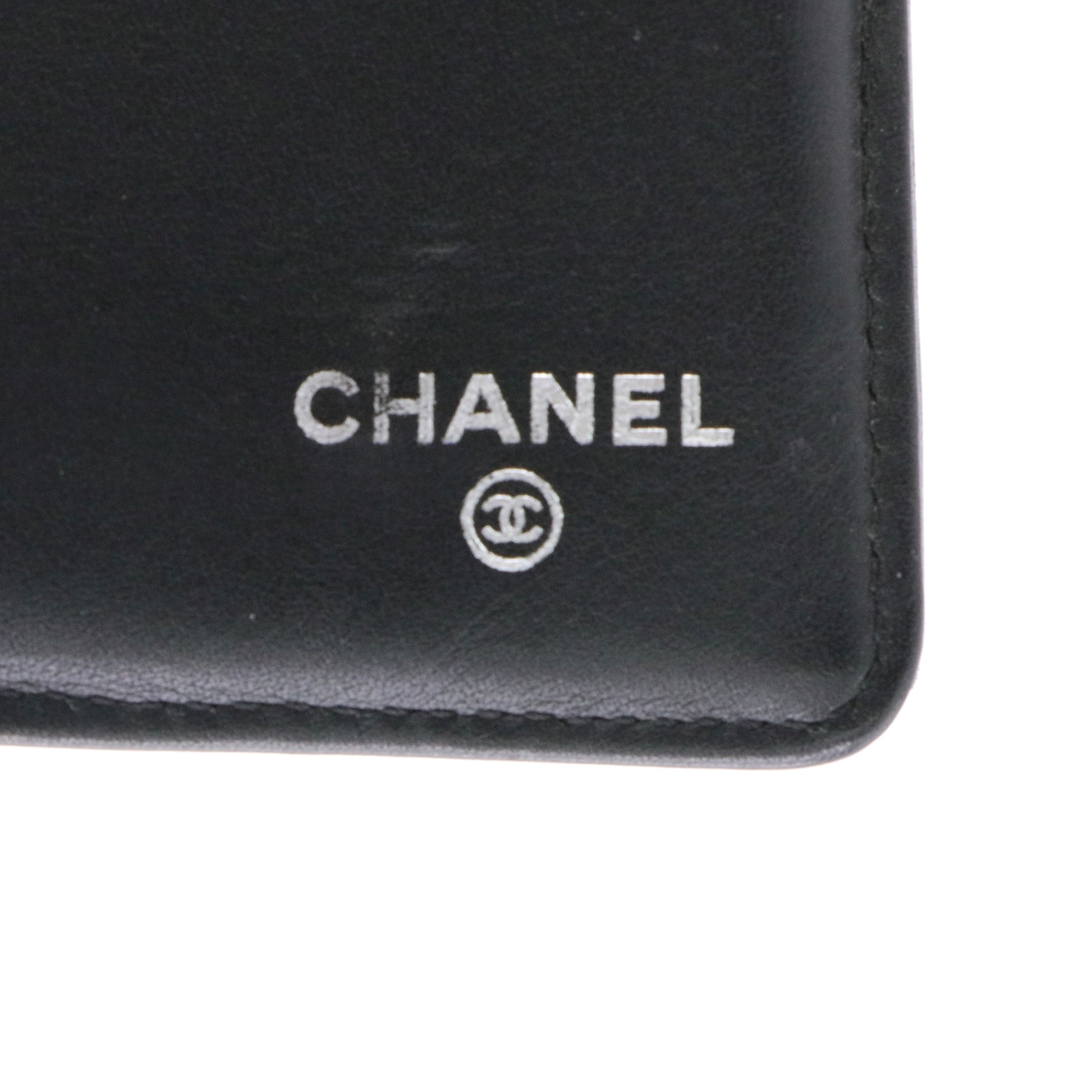 Calfskin Double Stitch Hamptons Wallet Black twins