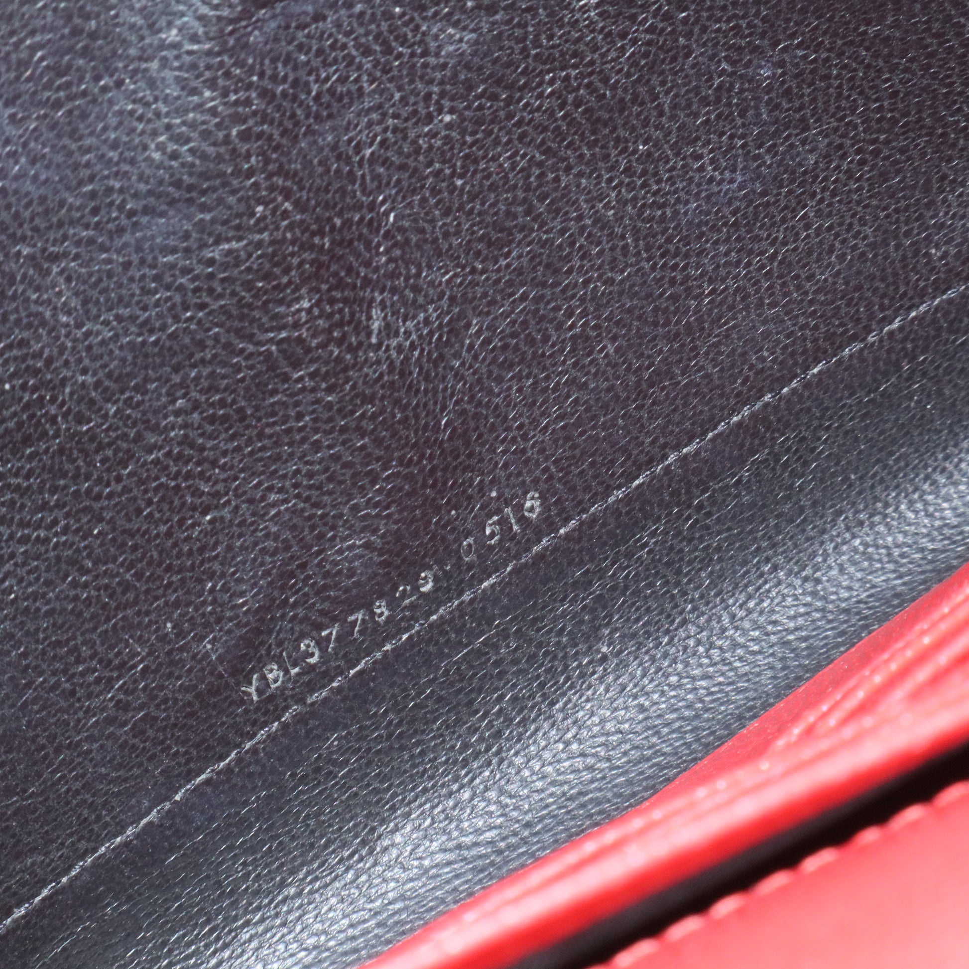 Grain De Poudre Matelasse Chevron Monogram Envelope Chain Wallet New Red