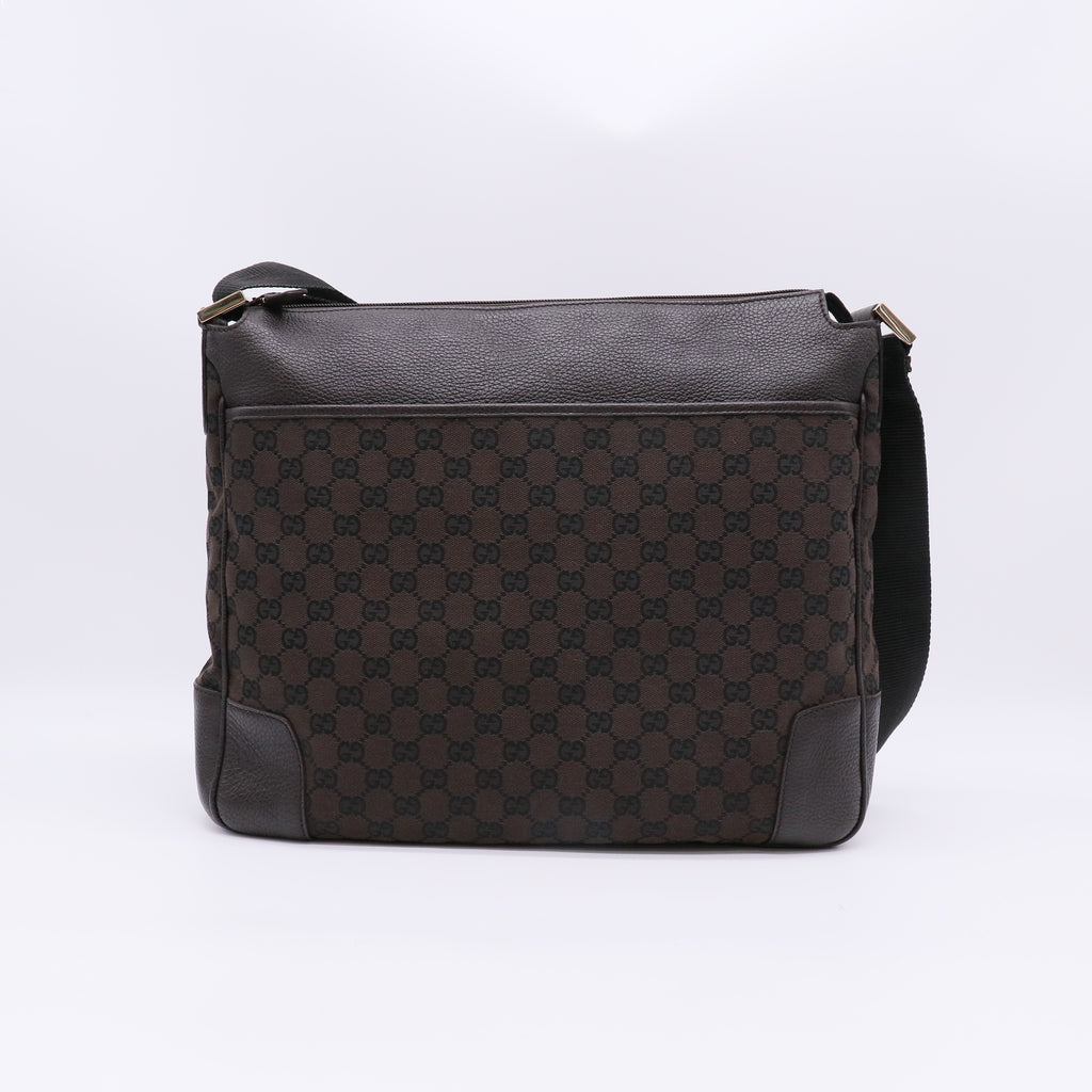 GG Monogram Canvas Leather Messenger Bag B23064